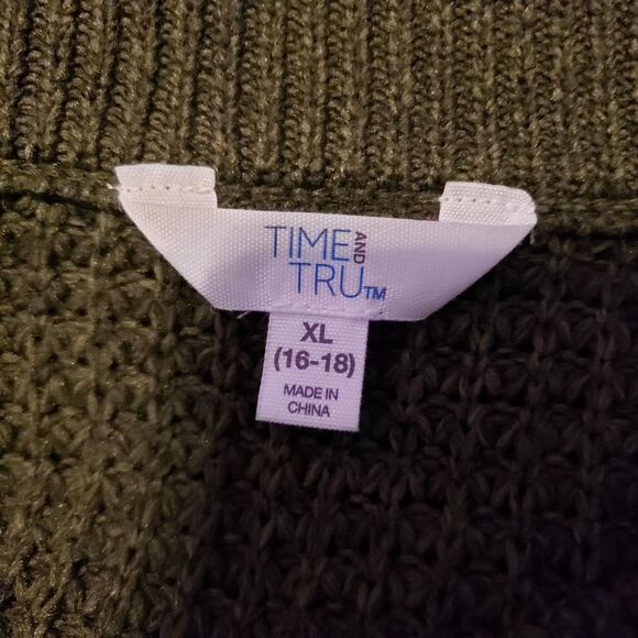 Sweater Knit Dark Green Time&Tru  Women's Sz XL (16-18) - Picture 4 of 5